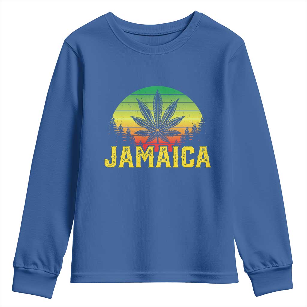 Jamaica Stoner Youth Sweatshirt Rasta Sunset Cannabis Marijuana Weed Lovers 420 - Wonder Print Shop