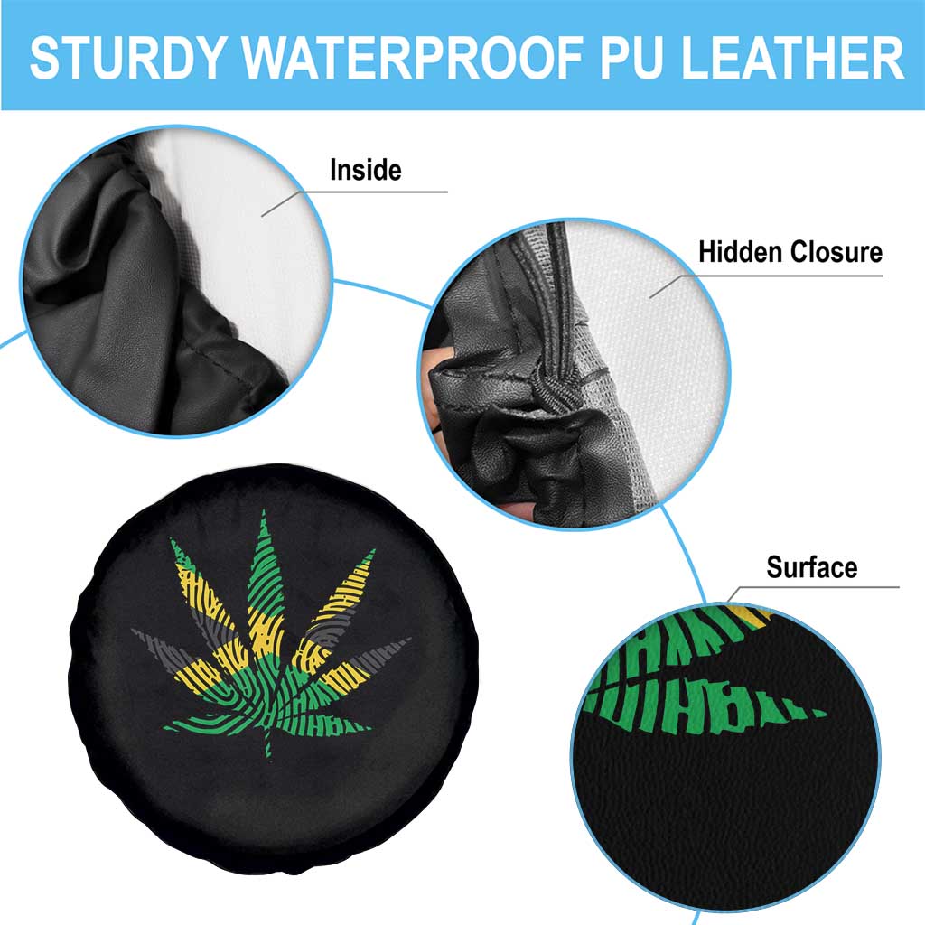Jamaica Flag Cannabis Spare Tire Cover Funny Stoner Weed Lovers Marijuana 420 - Wonder Print Shop
