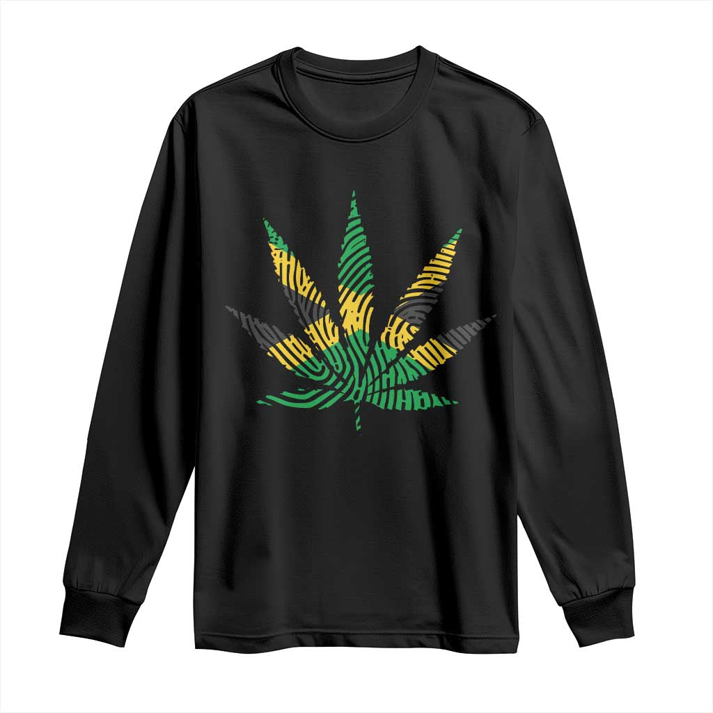 Jamaica Flag Cannabis Long Sleeve Shirt Funny Stoner Weed Lovers Marijuana 420 - Wonder Print Shop