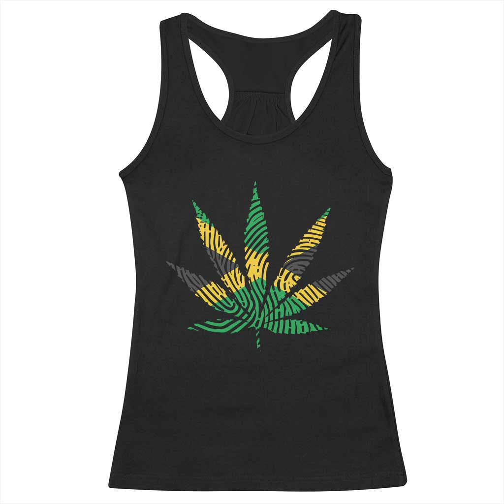 Jamaica Flag Cannabis Racerback Tank Top Funny Stoner Weed Lovers Marijuana 420 - Wonder Print Shop
