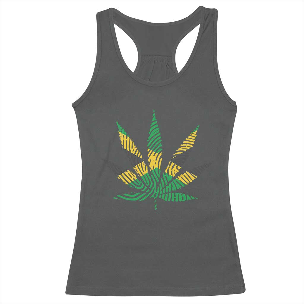 Jamaica Flag Cannabis Racerback Tank Top Funny Stoner Weed Lovers Marijuana 420 - Wonder Print Shop
