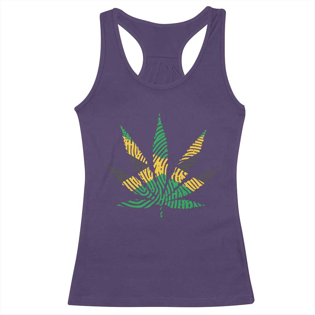 Jamaica Flag Cannabis Racerback Tank Top Funny Stoner Weed Lovers Marijuana 420 - Wonder Print Shop