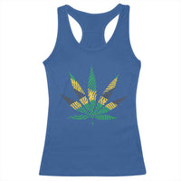 Jamaica Flag Cannabis Racerback Tank Top Funny Stoner Weed Lovers Marijuana 420 - Wonder Print Shop