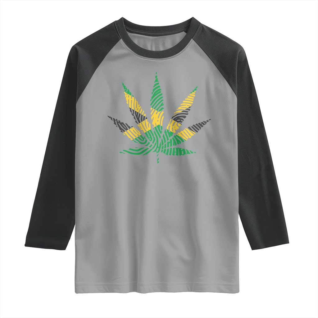 Jamaica Flag Cannabis Raglan Shirt Funny Stoner Weed Lovers Marijuana 420 - Wonder Print Shop