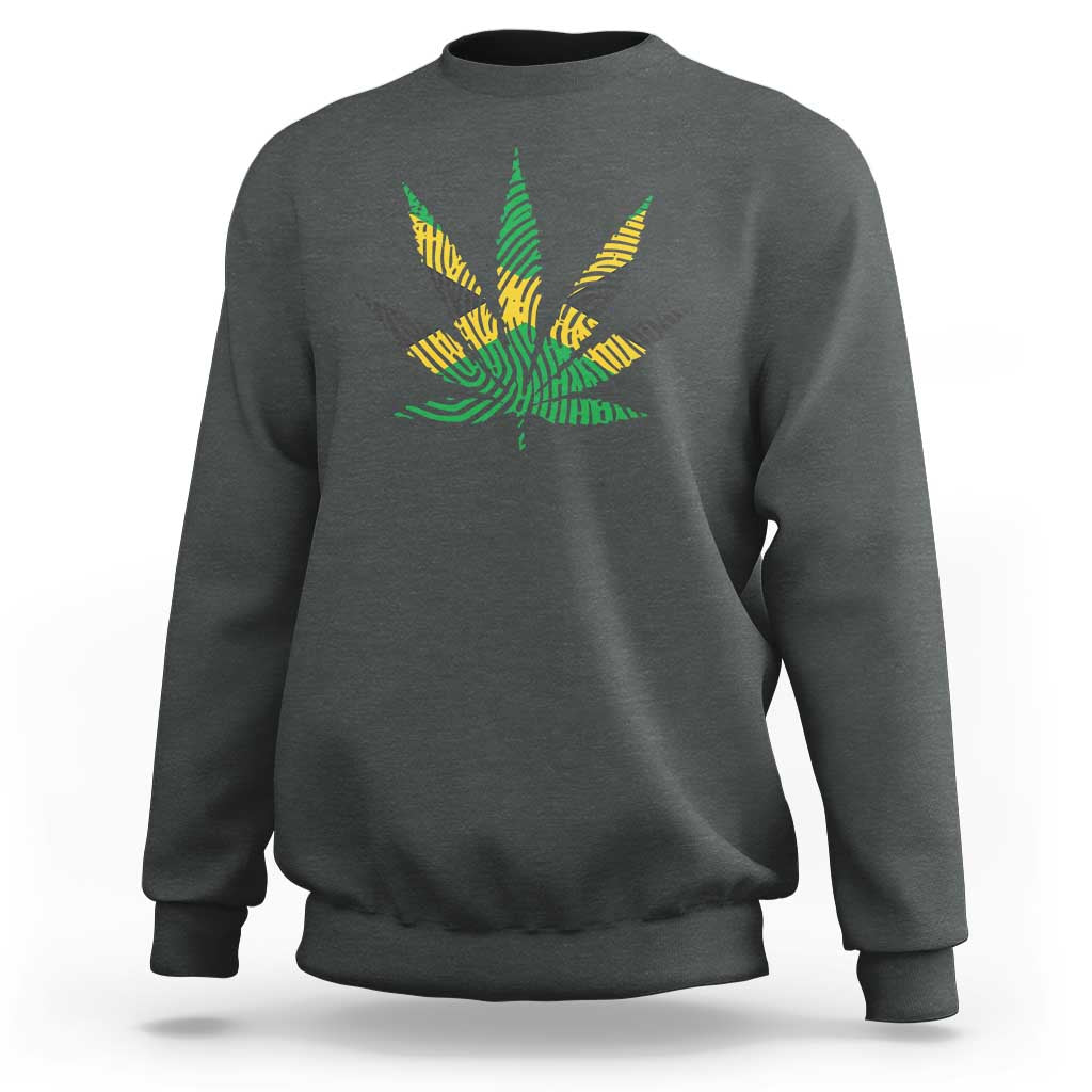 Jamaica Flag Cannabis Sweatshirt Funny Stoner Weed Lovers Marijuana 420 - Wonder Print Shop