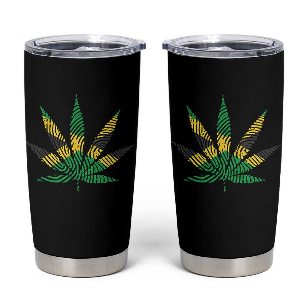 Jamaica Flag Cannabis Tumbler Cup Funny Stoner Weed Lovers Marijuana 420 - Wonder Print Shop