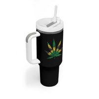 Jamaica Flag Cannabis Tumbler With Handle Funny Stoner Weed Lovers Marijuana 420 - Wonder Print Shop