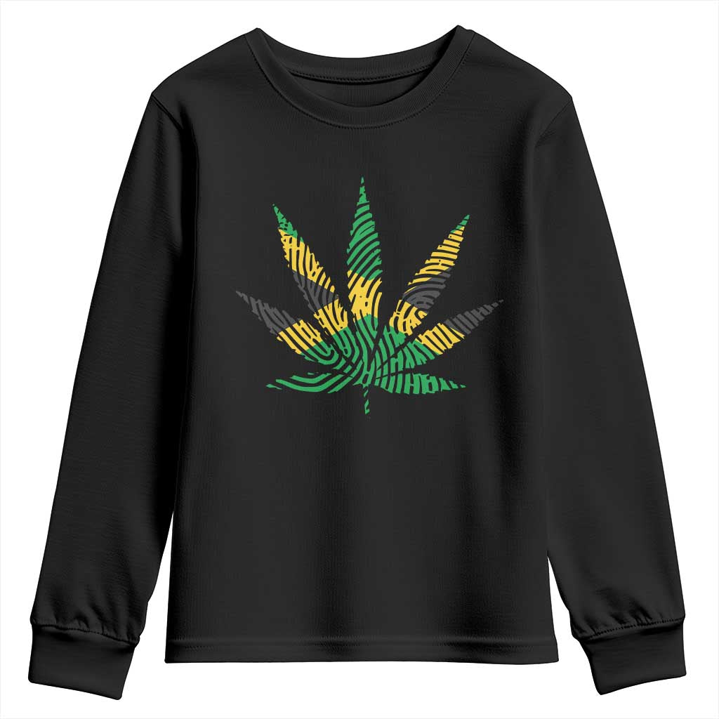 Jamaica Flag Cannabis Youth Sweatshirt Funny Stoner Weed Lovers Marijuana 420 - Wonder Print Shop
