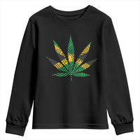 Jamaica Flag Cannabis Youth Sweatshirt Funny Stoner Weed Lovers Marijuana 420 - Wonder Print Shop