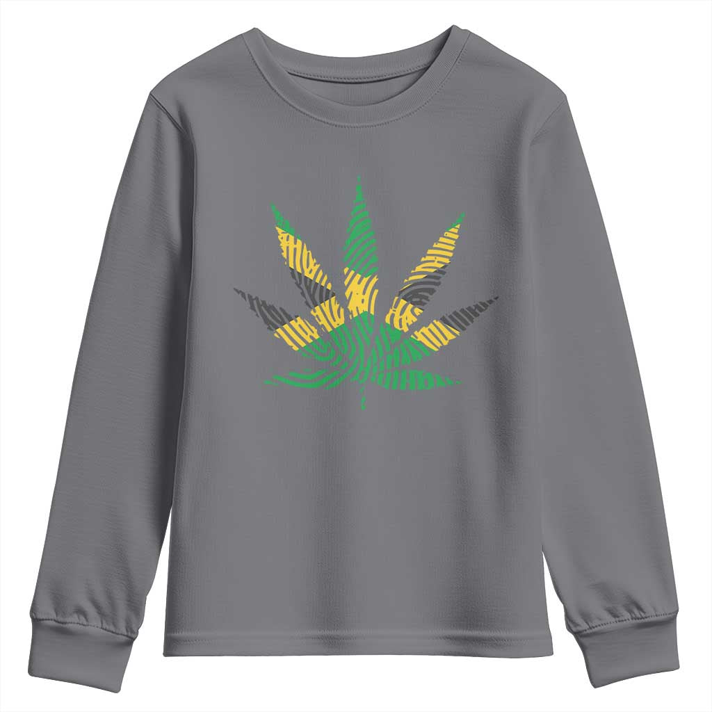 Jamaica Flag Cannabis Youth Sweatshirt Funny Stoner Weed Lovers Marijuana 420 - Wonder Print Shop