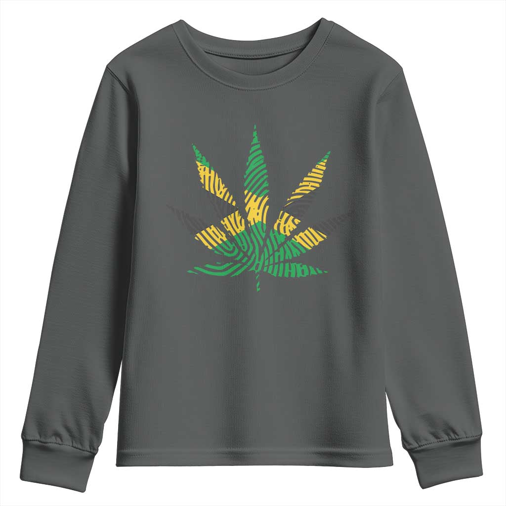 Jamaica Flag Cannabis Youth Sweatshirt Funny Stoner Weed Lovers Marijuana 420 - Wonder Print Shop