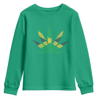 Jamaica Flag Cannabis Youth Sweatshirt Funny Stoner Weed Lovers Marijuana 420 - Wonder Print Shop