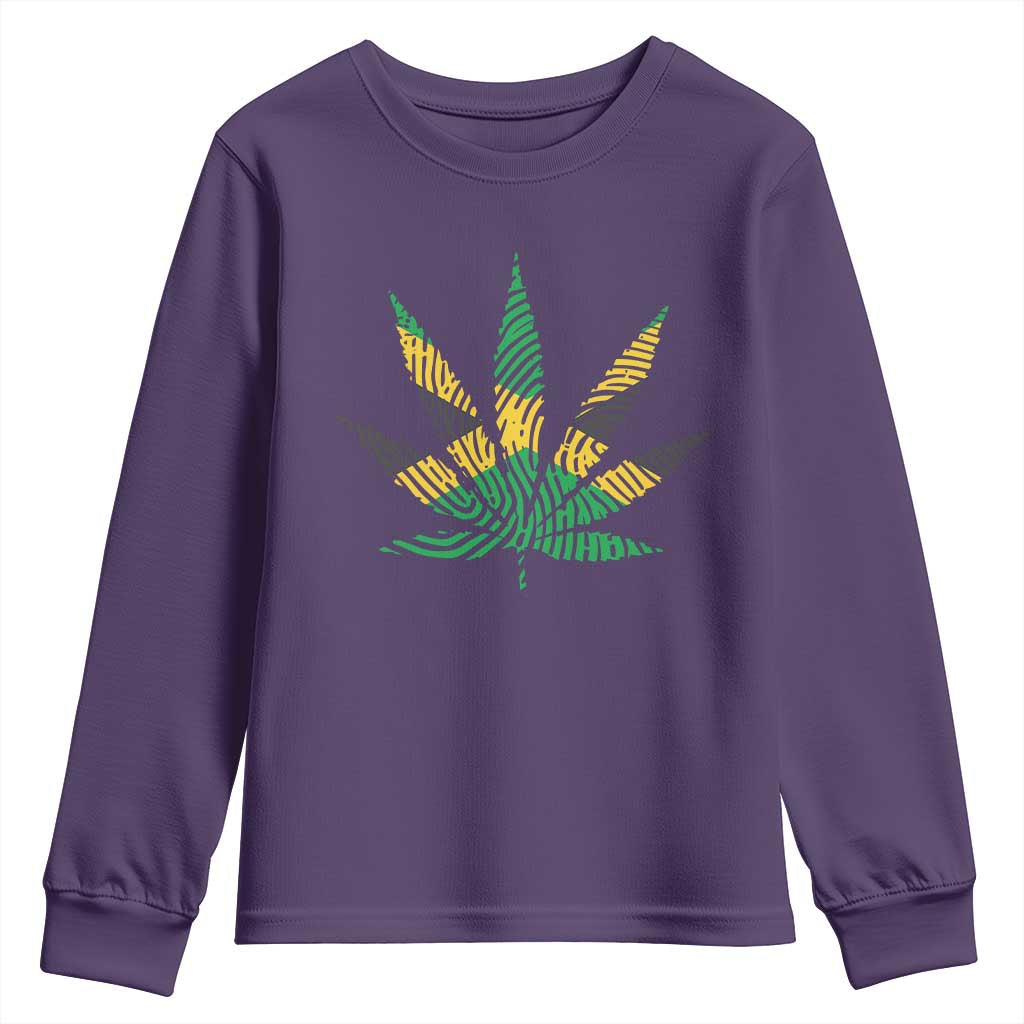 Jamaica Flag Cannabis Youth Sweatshirt Funny Stoner Weed Lovers Marijuana 420 - Wonder Print Shop