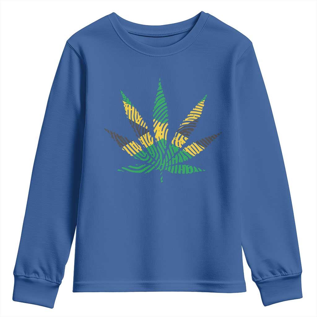 Jamaica Flag Cannabis Youth Sweatshirt Funny Stoner Weed Lovers Marijuana 420 - Wonder Print Shop