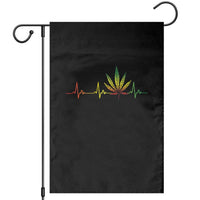 Reggae Weed Garden Flag Rasta Marijuana Leaf Heartbeat Weed Lovers 420 - Wonder Print Shop
