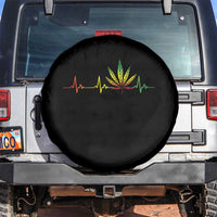 Reggae Weed Spare Tire Cover Rasta Marijuana Leaf Heartbeat Weed Lovers 420 - Wonder Print Shop