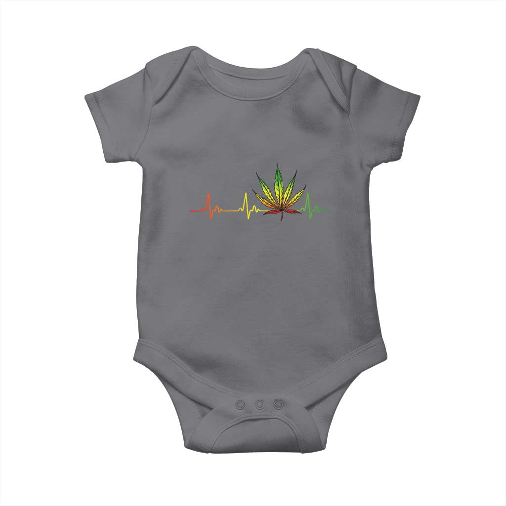 Reggae Weed Baby Onesie Rasta Marijuana Leaf Heartbeat Weed Lovers 420 - Wonder Print Shop