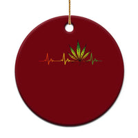 Reggae Weed Ceramic Ornament Rasta Marijuana Leaf Heartbeat Weed Lovers 420 - Wonder Print Shop
