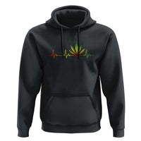 Reggae Weed Hoodie Rasta Marijuana Leaf Heartbeat Weed Lovers 420 - Wonder Print Shop