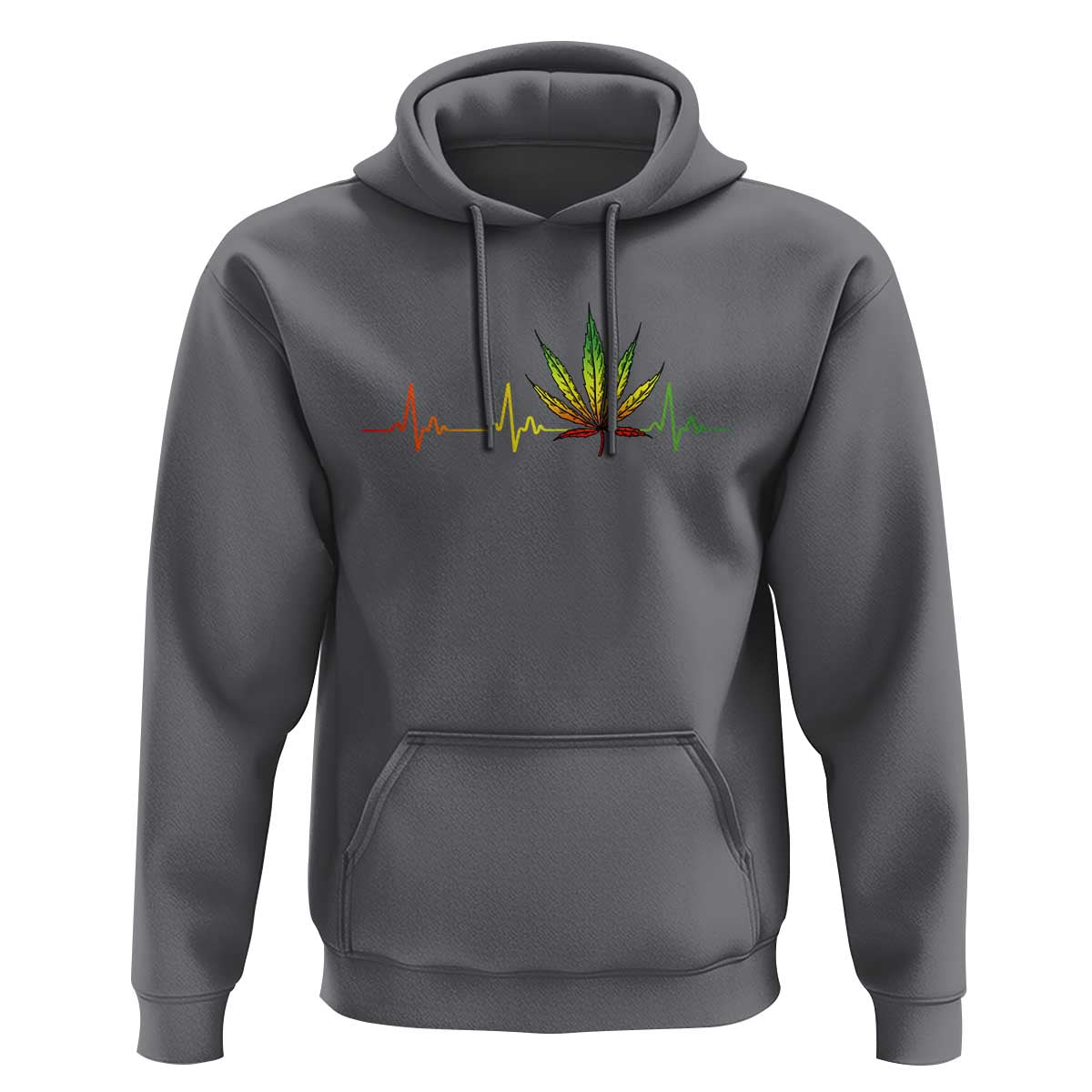 Reggae Weed Hoodie Rasta Marijuana Leaf Heartbeat Weed Lovers 420 - Wonder Print Shop