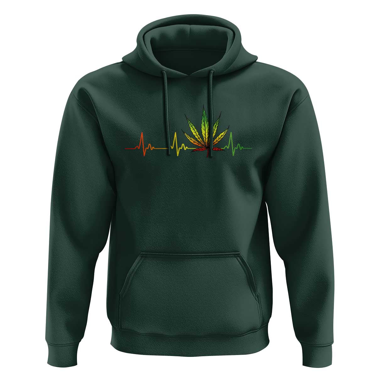 Reggae Weed Hoodie Rasta Marijuana Leaf Heartbeat Weed Lovers 420 - Wonder Print Shop