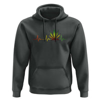 Reggae Weed Hoodie Rasta Marijuana Leaf Heartbeat Weed Lovers 420 - Wonder Print Shop