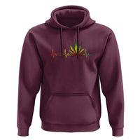 Reggae Weed Hoodie Rasta Marijuana Leaf Heartbeat Weed Lovers 420 - Wonder Print Shop