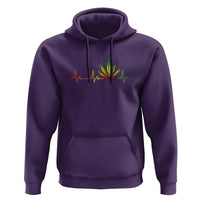Reggae Weed Hoodie Rasta Marijuana Leaf Heartbeat Weed Lovers 420 - Wonder Print Shop