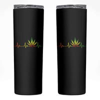 Reggae Weed Skinny Tumbler Rasta Marijuana Leaf Heartbeat Weed Lovers 420 - Wonder Print Shop