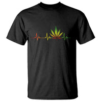 Reggae Weed T Shirt Rasta Marijuana Leaf Heartbeat Weed Lovers 420 - Wonder Print Shop