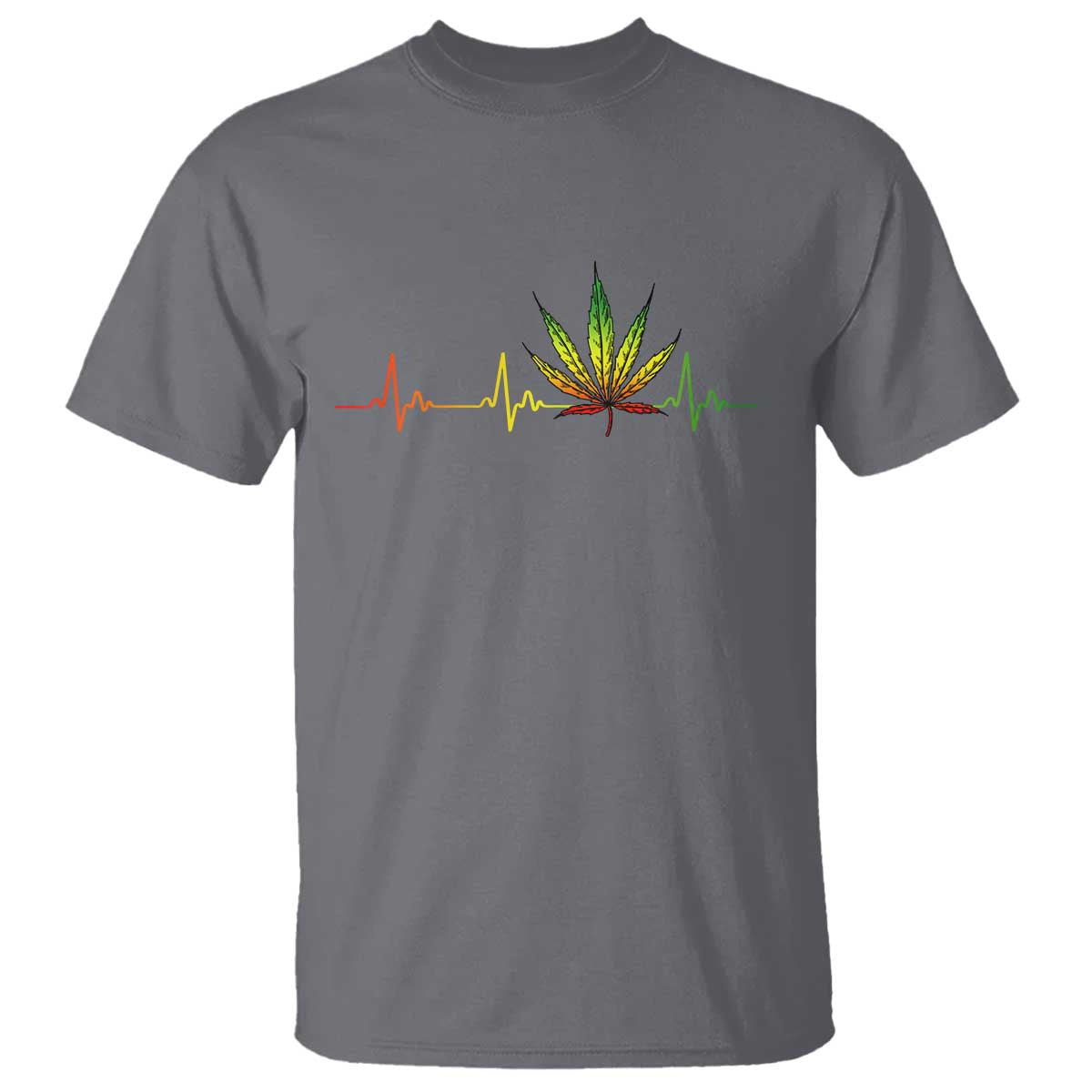 Reggae Weed T Shirt Rasta Marijuana Leaf Heartbeat Weed Lovers 420 - Wonder Print Shop