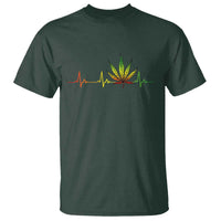 Reggae Weed T Shirt Rasta Marijuana Leaf Heartbeat Weed Lovers 420 - Wonder Print Shop