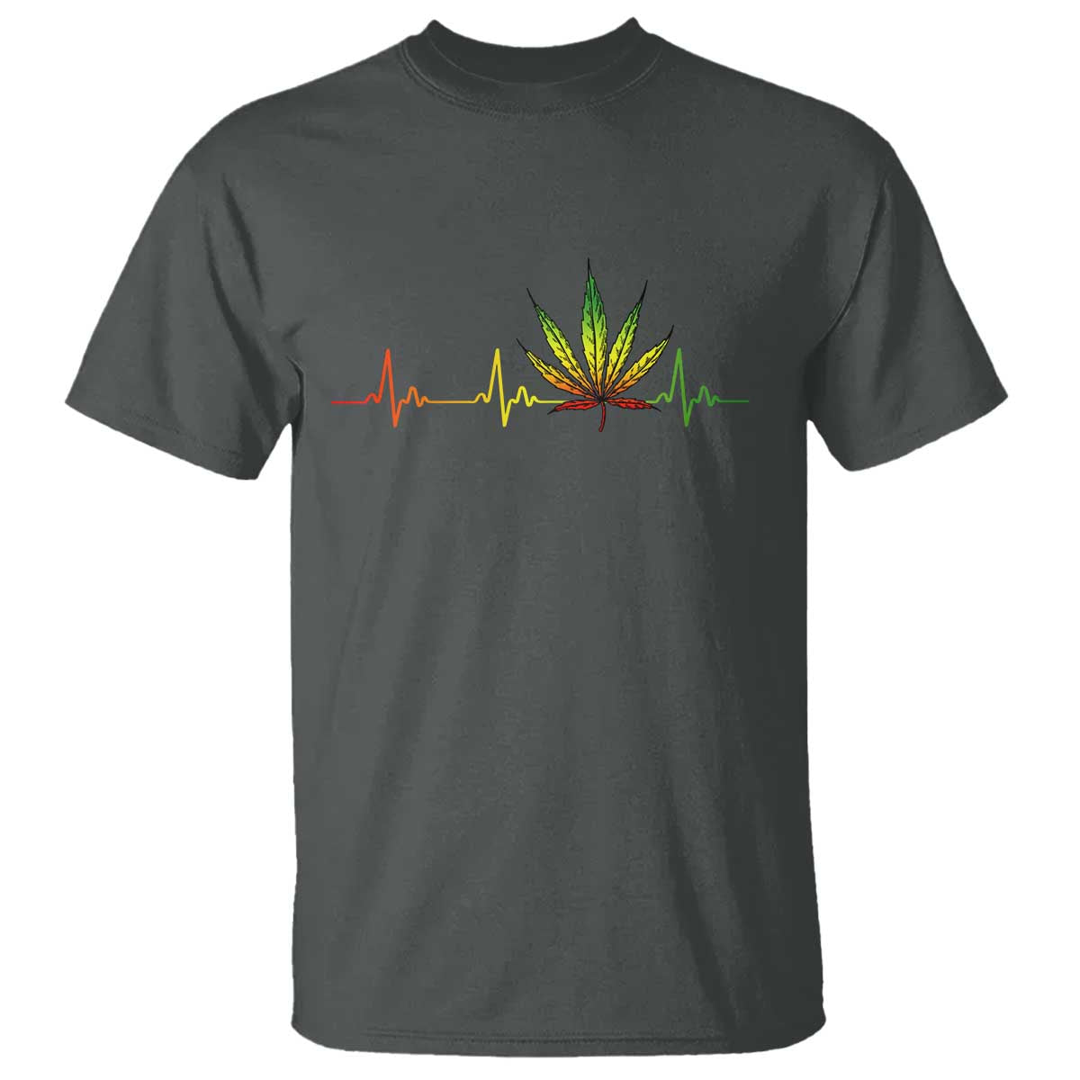 Reggae Weed T Shirt Rasta Marijuana Leaf Heartbeat Weed Lovers 420 - Wonder Print Shop