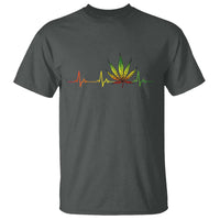 Reggae Weed T Shirt Rasta Marijuana Leaf Heartbeat Weed Lovers 420 - Wonder Print Shop