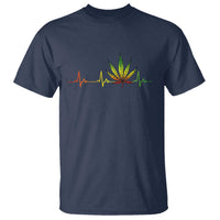Reggae Weed T Shirt Rasta Marijuana Leaf Heartbeat Weed Lovers 420 - Wonder Print Shop