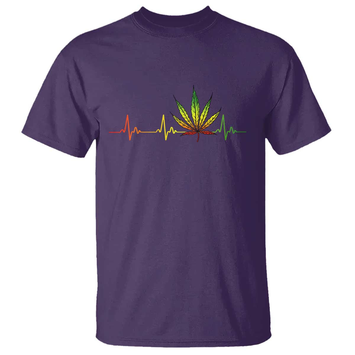 Reggae Weed T Shirt Rasta Marijuana Leaf Heartbeat Weed Lovers 420 - Wonder Print Shop
