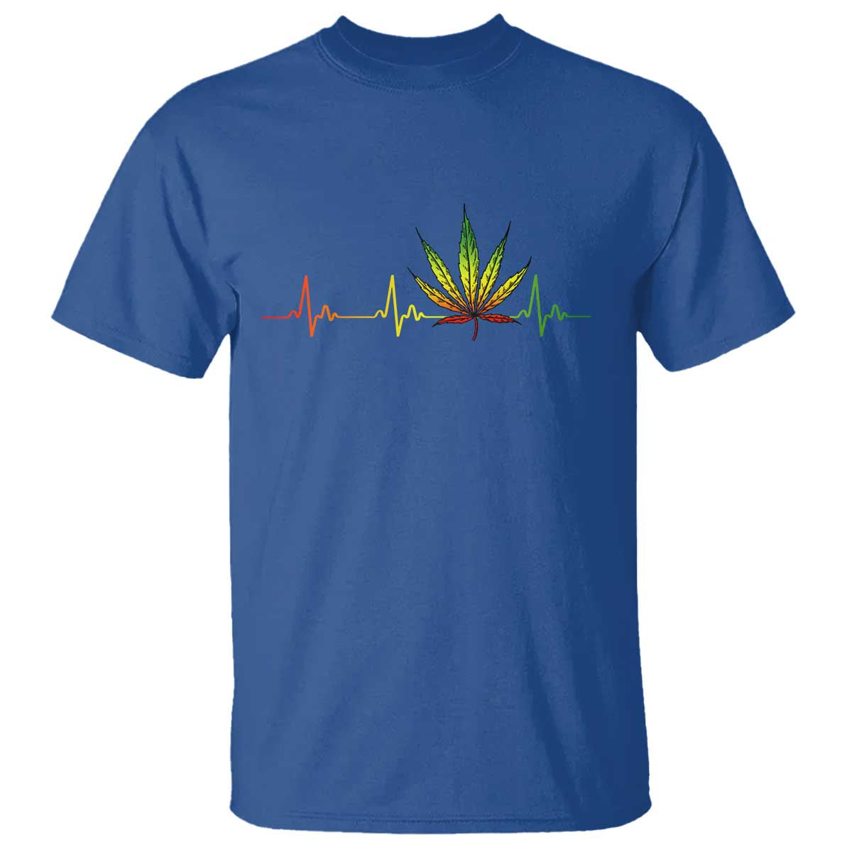 Reggae Weed T Shirt Rasta Marijuana Leaf Heartbeat Weed Lovers 420 - Wonder Print Shop