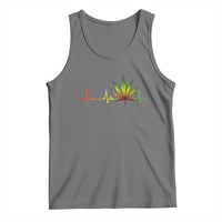 Reggae Weed Tank Top Rasta Marijuana Leaf Heartbeat Weed Lovers 420 - Wonder Print Shop