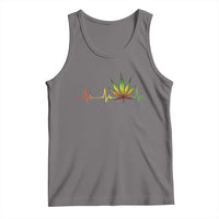 Reggae Weed Tank Top Rasta Marijuana Leaf Heartbeat Weed Lovers 420 - Wonder Print Shop