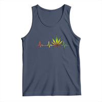 Reggae Weed Tank Top Rasta Marijuana Leaf Heartbeat Weed Lovers 420 - Wonder Print Shop