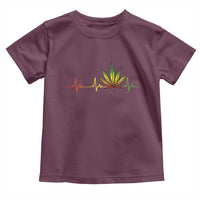 Reggae Weed Toddler T Shirt Rasta Marijuana Leaf Heartbeat Weed Lovers 420 - Wonder Print Shop