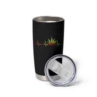 Reggae Weed Tumbler Cup Rasta Marijuana Leaf Heartbeat Weed Lovers 420 - Wonder Print Shop
