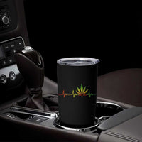 Reggae Weed Tumbler Cup Rasta Marijuana Leaf Heartbeat Weed Lovers 420 - Wonder Print Shop