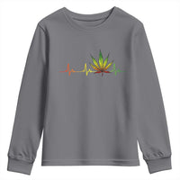 Reggae Weed Youth Sweatshirt Rasta Marijuana Leaf Heartbeat Weed Lovers 420 - Wonder Print Shop