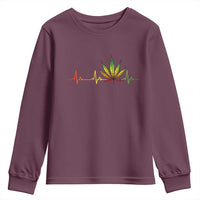 Reggae Weed Youth Sweatshirt Rasta Marijuana Leaf Heartbeat Weed Lovers 420 - Wonder Print Shop