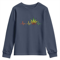 Reggae Weed Youth Sweatshirt Rasta Marijuana Leaf Heartbeat Weed Lovers 420 - Wonder Print Shop