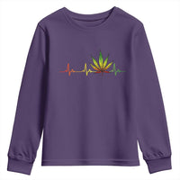 Reggae Weed Youth Sweatshirt Rasta Marijuana Leaf Heartbeat Weed Lovers 420 - Wonder Print Shop