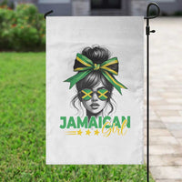 Proud Jamaican Girl Garden Flag Jamaica Messy Bun Retro Vintage Jamaican Flag - Wonder Print Shop