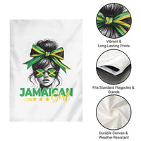 Proud Jamaican Girl Garden Flag Jamaica Messy Bun Retro Vintage Jamaican Flag - Wonder Print Shop