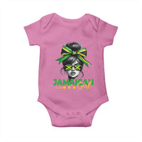 Proud Jamaican Girl Baby Onesie Jamaica Messy Bun Retro Vintage Jamaican Flag - Wonder Print Shop